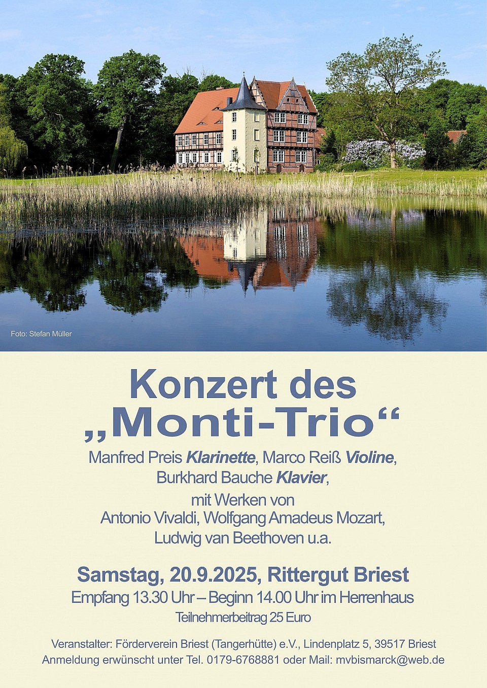 Konzert in Briest mit dem Monti Trio