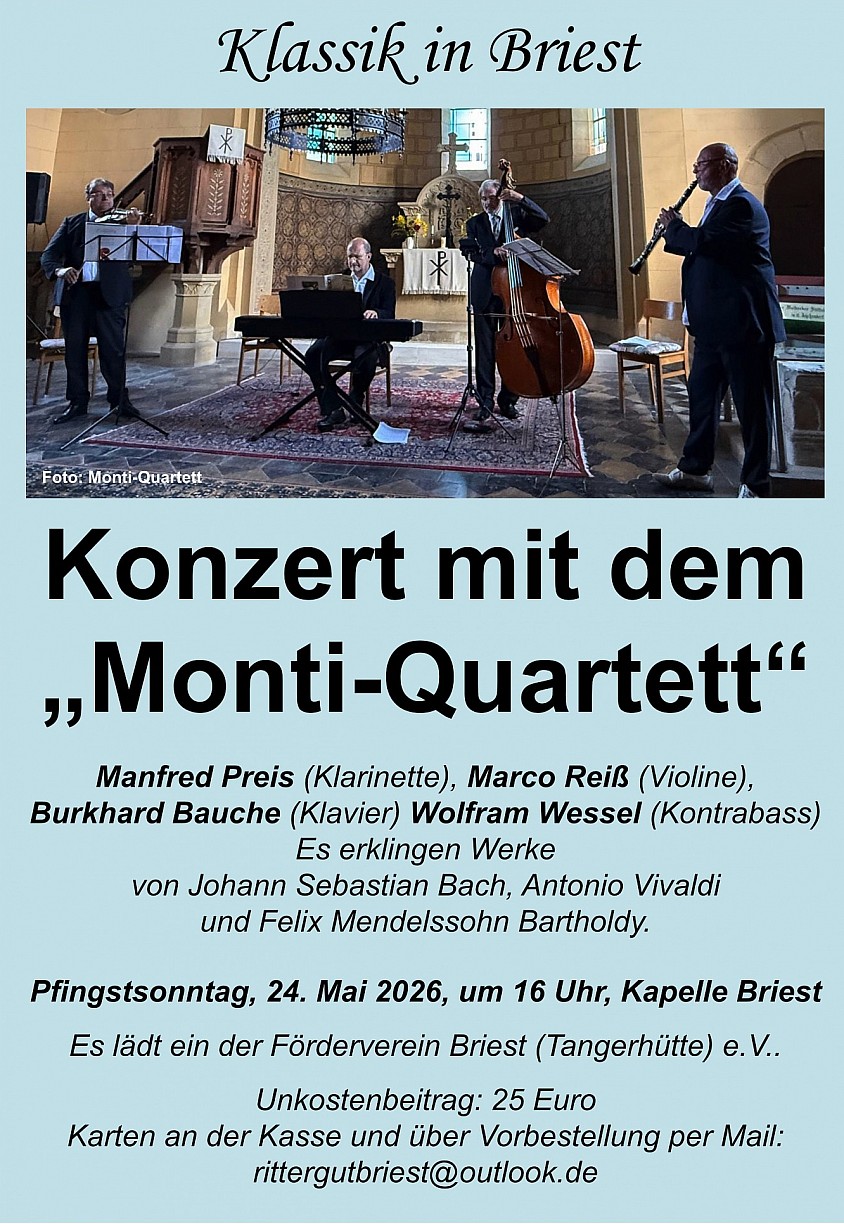 Konzert Monti-Quartett, Kapelle Briest,