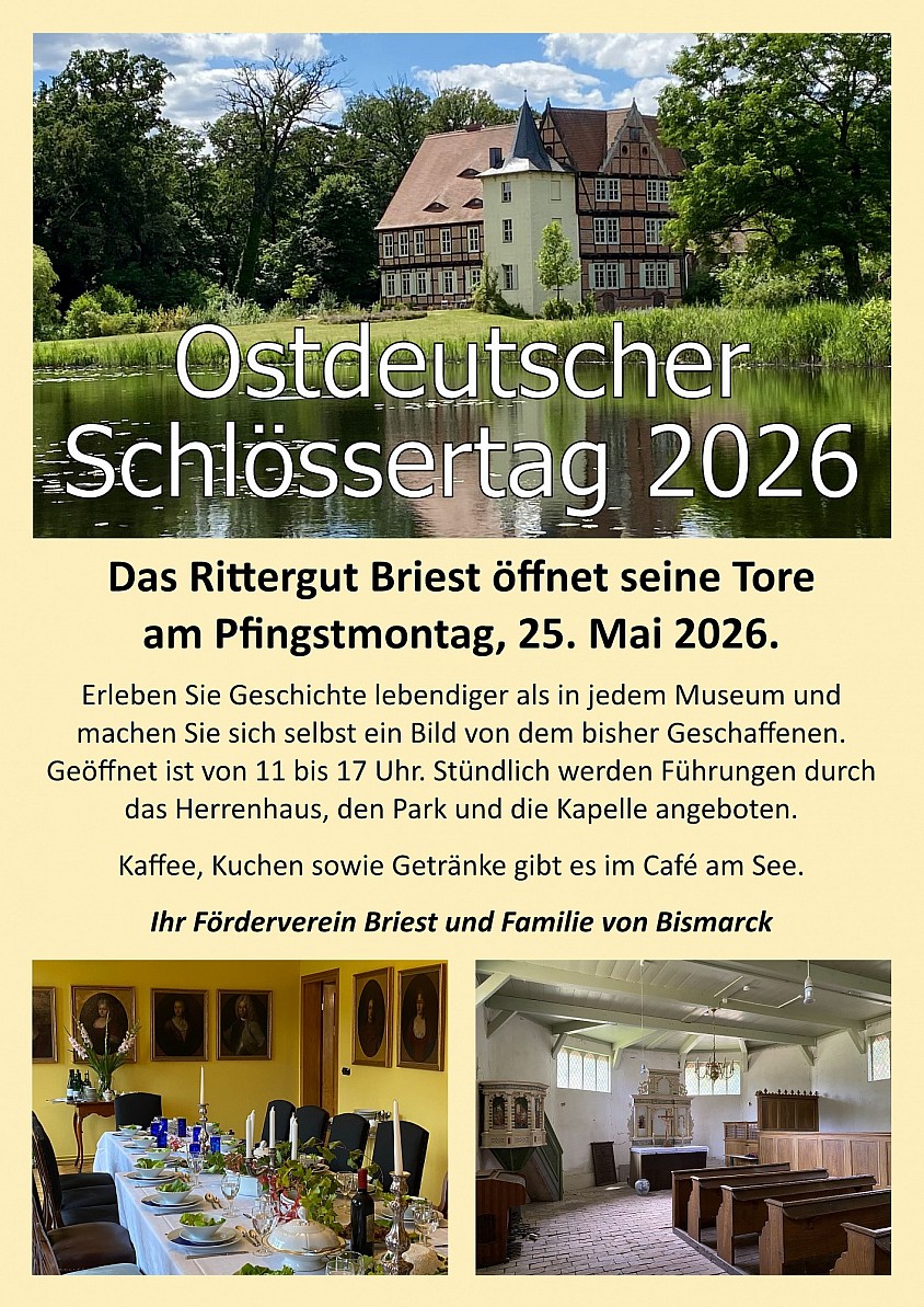 Ostdeutscher Schlössertag, 2026, Rittergut Briest, Tangerhütte