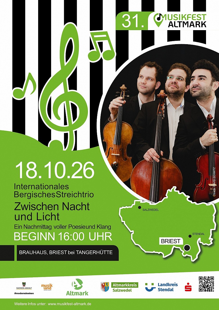 Bergisches Streichtrio am 18. Oktober 2026 im Brauhaus Briest